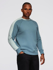 Unbuttoned men's sweatshirt with stand-up collar and hood - black V1 OM-SSZP-0216