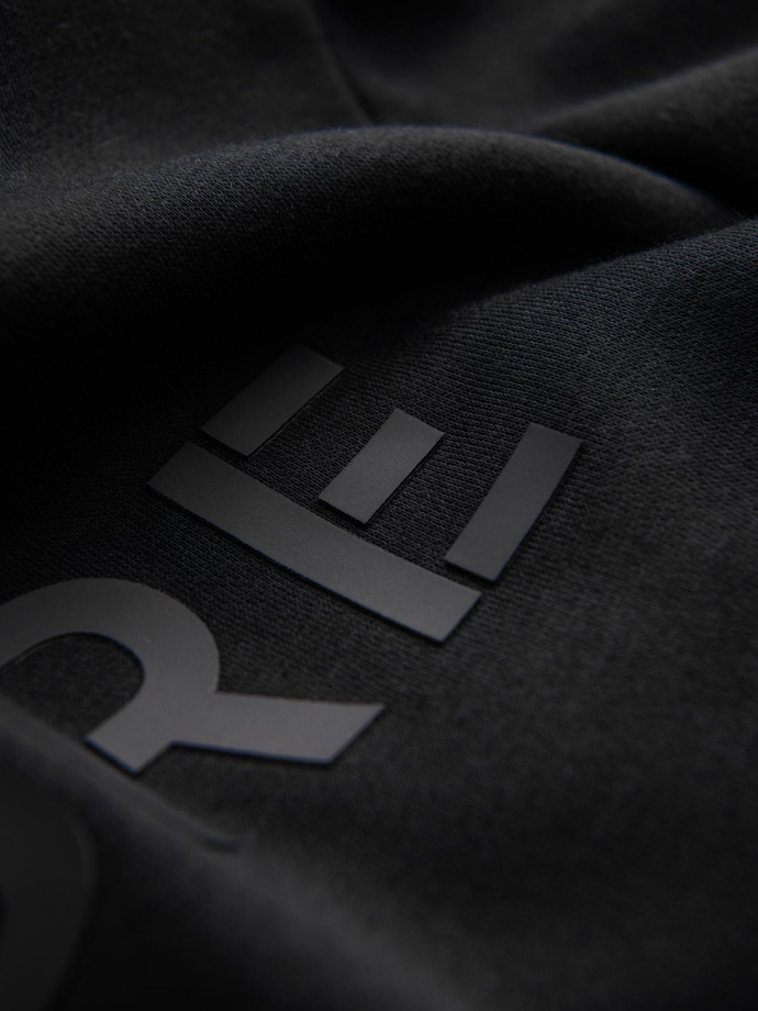 Classic men's sweatshirt with inscription - black V4 B1711