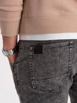 Spodnie męskie marmurkowe jeansowe JOGGERY - szare V3 OM-PADJ-0133