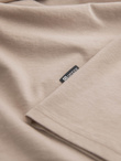 Męski longsleeve BASIC z okrągłym dekoltem - beżowy V8 OM-LSBL-0106