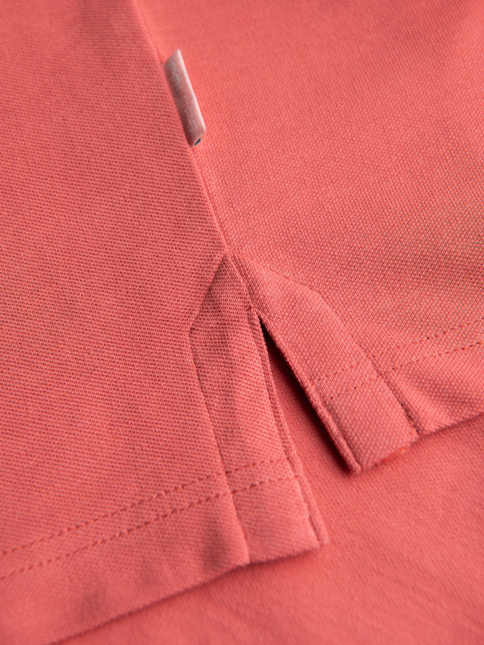 Cotton pique knit polo shirt - coral V6 OM-POSS-0103