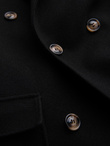 Men's coat with asymmetrical fastening and high collar - light brown V4 OM-COWC-0120