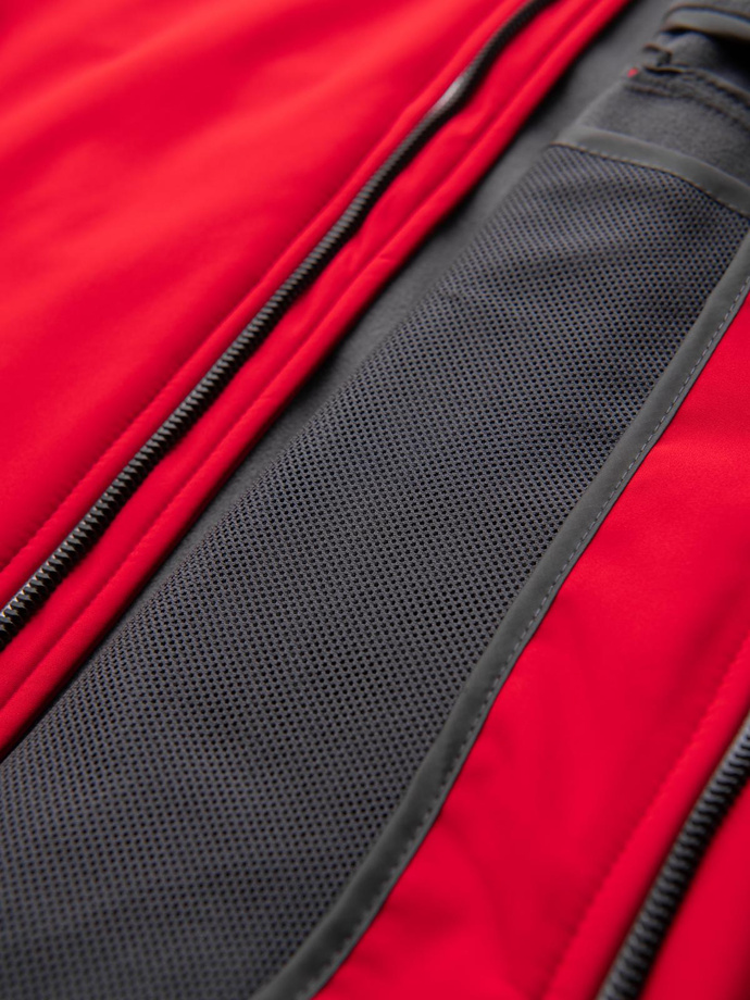 Men's jacket with fleece center SOFTSHELL-red V6 OM-JANP-0137