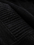 Kurtka męska biker ze stójką w stylu retro – czarna V2 OM-JAFL-0197
