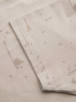 Men's T-shirt with print and round neckline - cream V2 OM-TSFP-0187