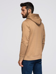 Men's BASIC kangaroo hooded sweatshirt - brown V2 B1674