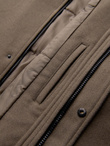 Men's insulated coat with hood and concealed zipper - black V1 OM-COWC-0110