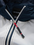 Men's contrast windbreaker jacket with hood - navy blue and white V1 OM-JANP-0228