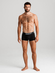 Men's cotton boxer shorts with contrasting elastic - 7-pack black V1 OM-UNBO-0100