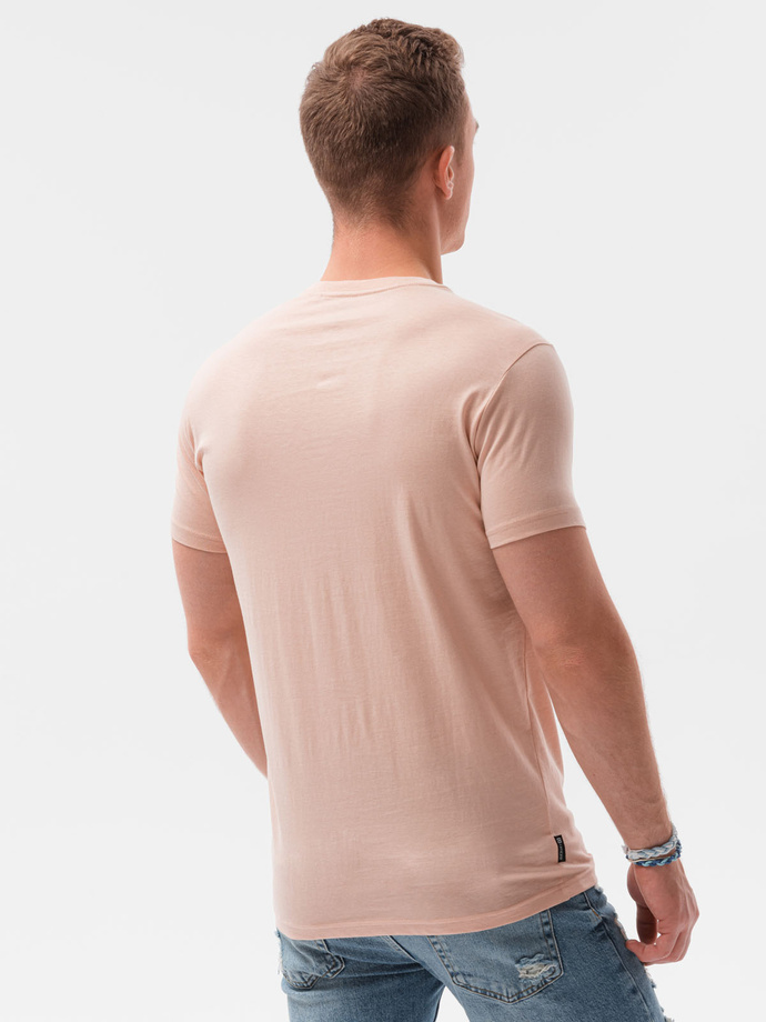 Men's printed t-shirt V-14B- pink S1434