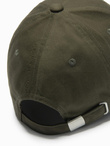 Czapka męska bejsbolówka z daszkiem i ozdobnym haftem – khaki V2 OM-ACCS-0102