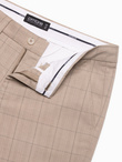 Men's classic cut pants in fine check - sand V2 OM-PACP-0187