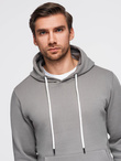 Men's BASIC kangaroo hooded sweatshirt - grey V8 B1674