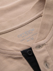 Men's collarless polo shirt - beige V5 OM-TSCT-0156