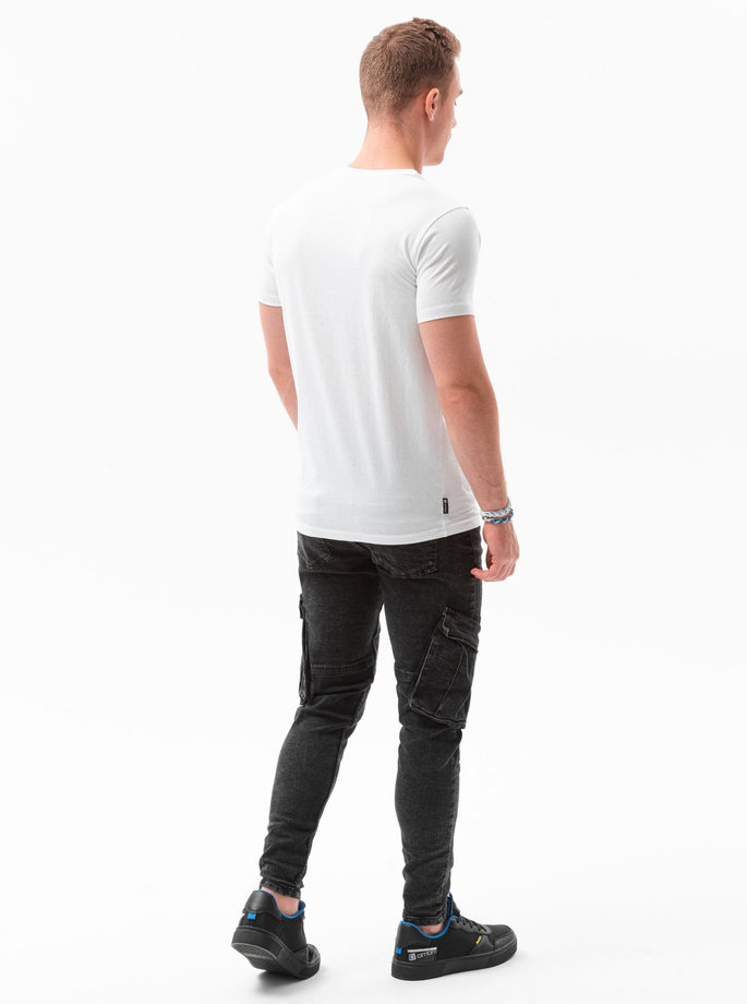Men's printed t-shirt V-5A- white S1434