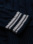 Knitted monochrome men's viscose cardigan - navy blue V1 OM-SWCD-0126
