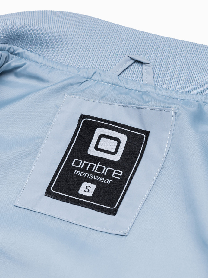 Men's mid-season bomber jacket - light blue C439