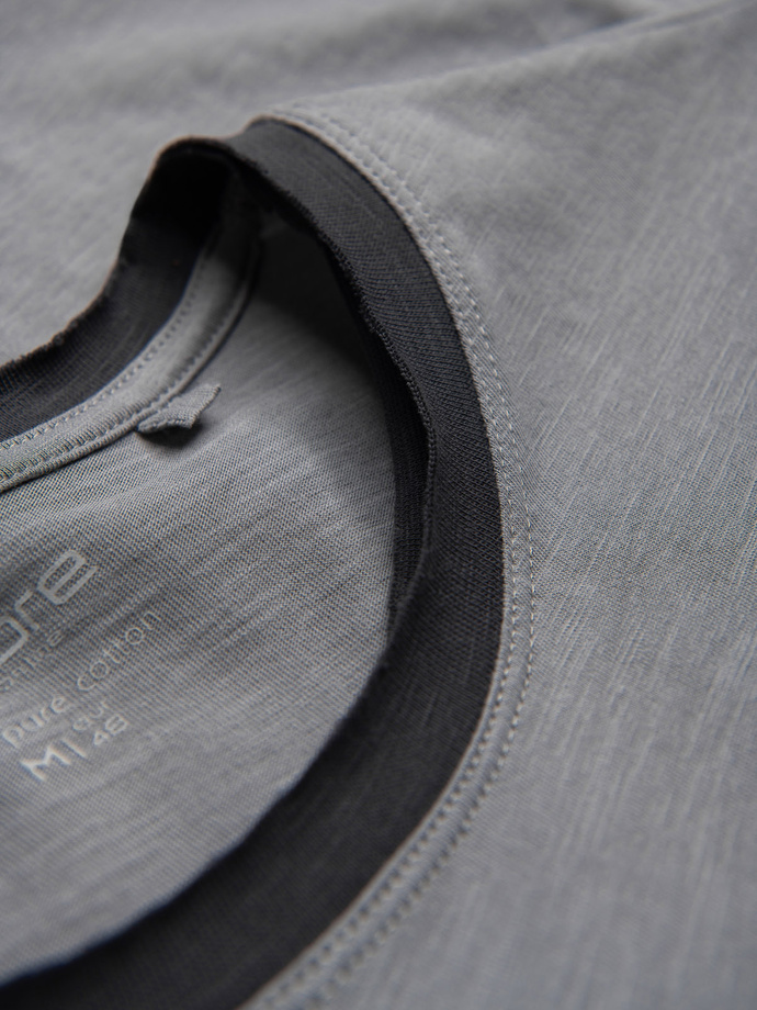 Men's T-shirt with raw finish - gray V1 OM-TSCT-22SS-004
