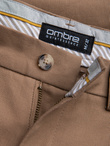 Spodnie męskie chino SLIM FIT - jasnobrązowe V2 OM-PACP-0186