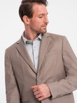 Men's classic blazer with pillowcase pocket - beige V3 OM-BLZB-0115
