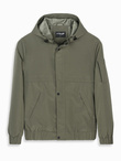 Men's functional transitional jacket with hood - olive V2 OM-JANP-0225