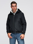 Men's lightweight jacket with mesh lining and hood - black V4 OM-JANP-0149