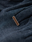 Knitted monochrome men's viscose cardigan - navy blue V1 OM-SWCD-0126