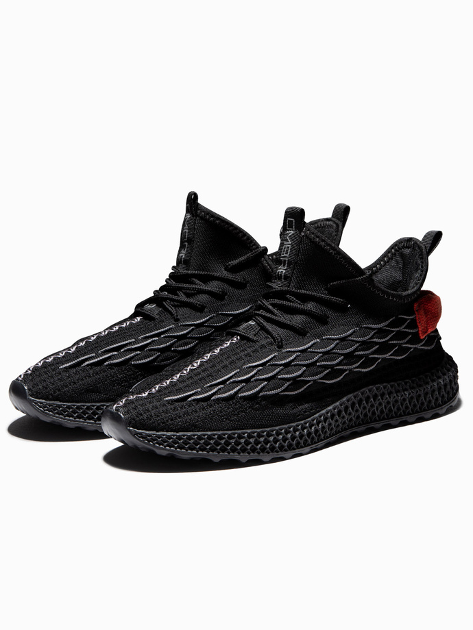 Men's lightweight lace-up sneaker shoes - black V3 OM-FOKS-0141