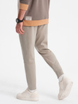 Men's sweatpants joggers on elastic with stitching - ash V1 OM-PASK-0142