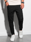Men's JOGGERY pants with cargo pockets - black V1 P886