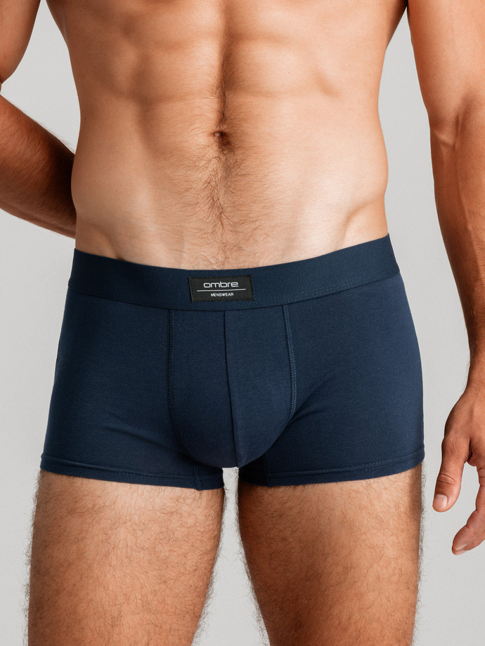 Jednokolorowe dopasowane bokserki męskie BASIC z elastanem – 3 pak mix OM-UNBB-0106