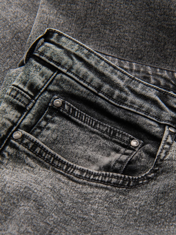 Klasyczne męskie przecierane jeansy REGULAR FIT – szare V4 OM-PADP-0217