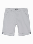 Men's classic chino shorts with rolled up leg - grey V12 OM-SRCS-0197