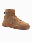 Men's ankle sneaker boots with sculpted sole - sand V3 OM-FOBO-0122 
