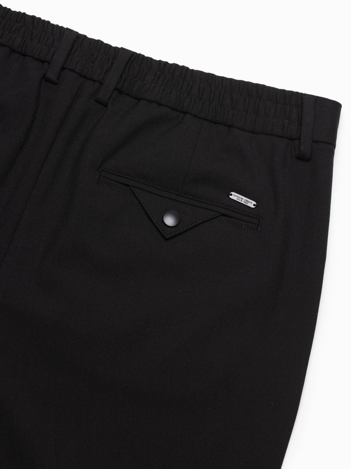 Men's chino pants with elastic waistband SLIM FIT - black V3 OM-PACP-0158