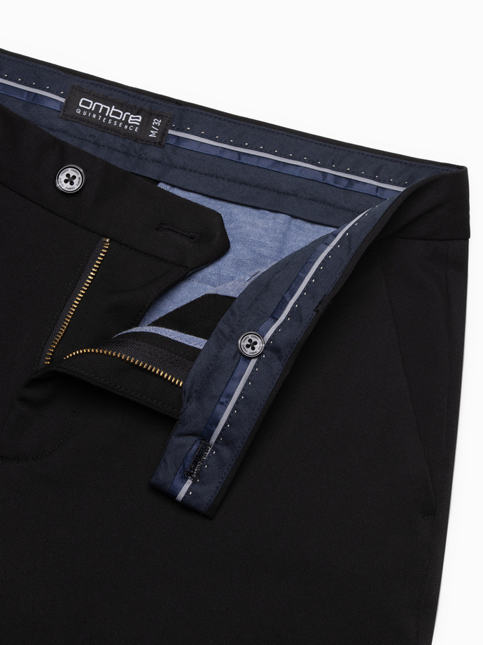 Men's smart chino pants SLIM FIT - black V4 OM-PACP-0191