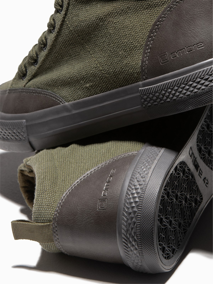 Buty męskie sneakersy - oliwkowe V5 T377