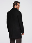 Men's coat with asymmetrical fastening and high collar - light brown V4 OM-COWC-0120
