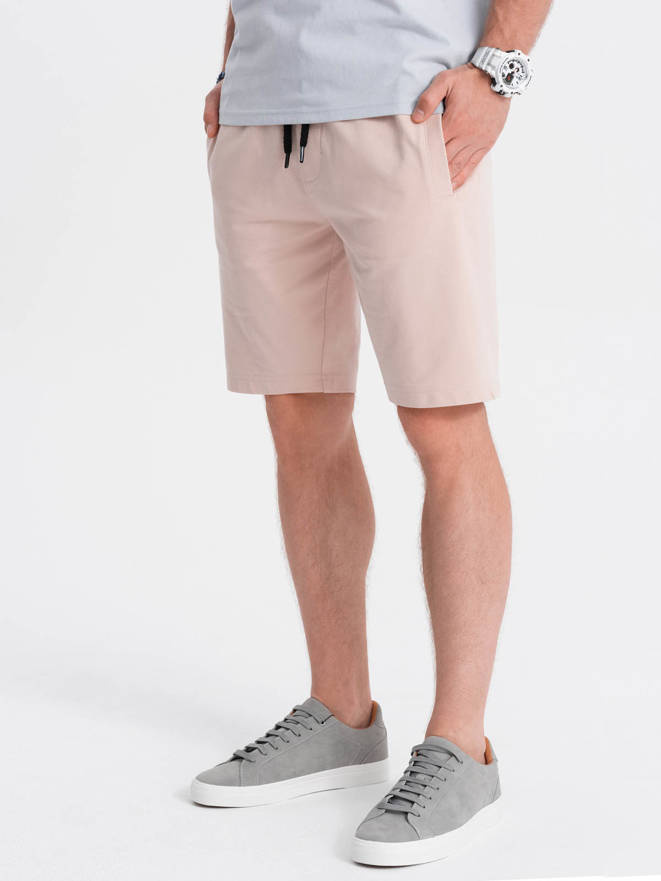 Men's knit shorts - powder pink V6 W291