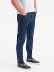Classic men's SLIM FIT jeans with elastane - dark blue V3 OM-PADP-0216