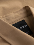 Men's REGULAR FIT cotton shirt with pocket - light brown V2 OM-SHOS-0153