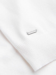 Men's soft knit polo shirt with contrasting stripes - white V1 OM-POSS-0118