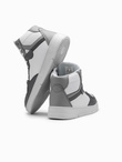 Buty męskie sneakersy z wysoką cholewką – szare V2 OM-FOSH-0139