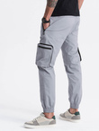 Men's JOGGER pants with stand-off and zippered cargo pockets - light grey V8 OM-PAJO-0135