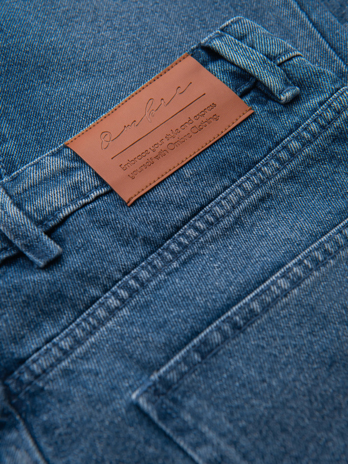 Men's denim pants CARROT FIT with rubbing - blue V2 OM-PADP-0250