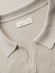 Men's buttonless polo shirt with open collar - light grey V3 OM-POSS-0160