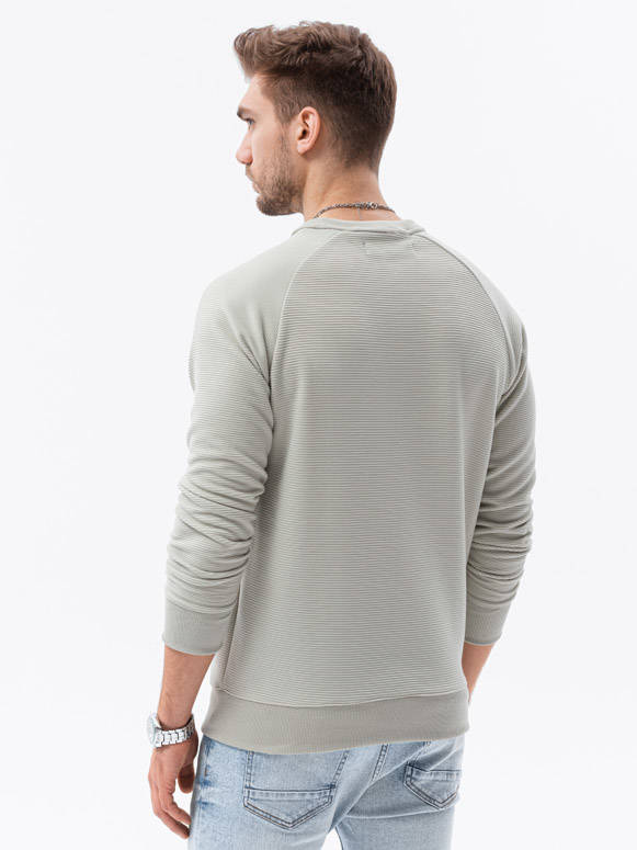 Men's hoodless sweatshirt - cream V8 B1156