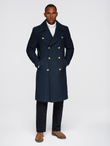 Men's insulated coat with hood and concealed zipper - black V1 OM-COWC-0110