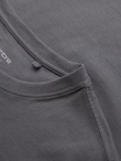 Men's cotton t-shirt with green patch on chest - gray V1 OM-TSCT-0151