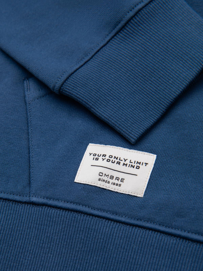 BASIC men's kangaroo hooded sweatshirt - navy blue V4 B1674